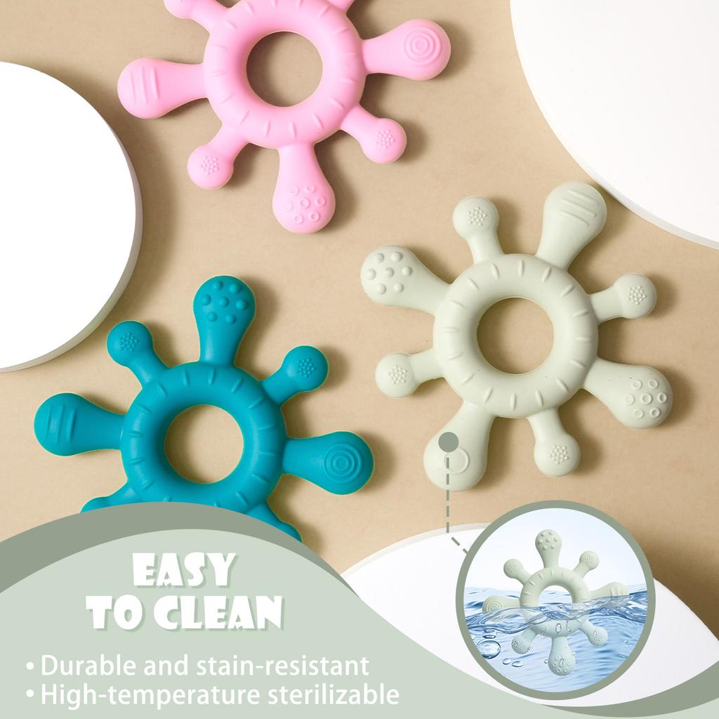 Color Kids 1PCS Baby Silicone Toys Cartoon Teething Toys Toddler Chewing Toy Training Molar Sensory Toys Newborn Accessories