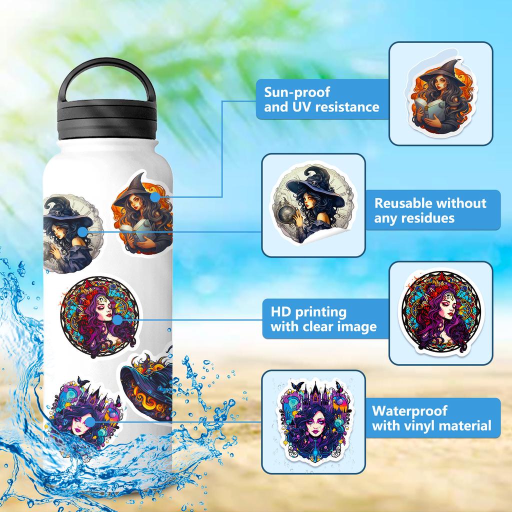 50 Готических Ведьминских Наклеек Новый Продукт Демон Ужас Темный Готический Стиль Дудл Наклейки