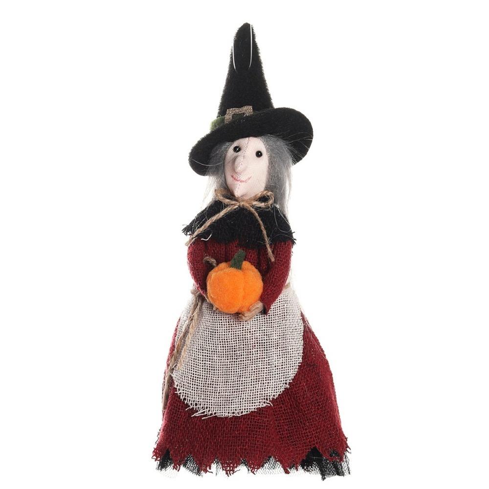 Funny Broom Witch Decoration Hug Pumpkin Halloween Witch Pendant Haunted House