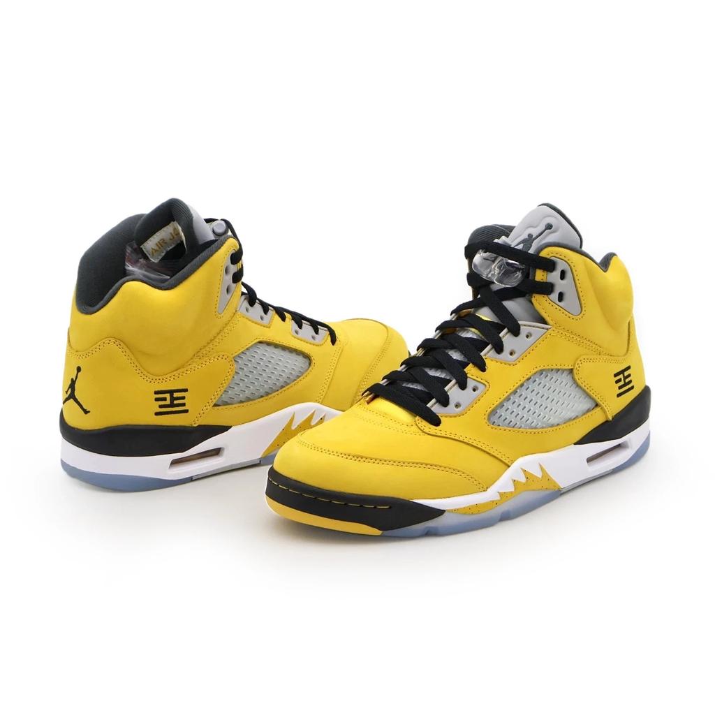 IO3372-700 Nike Air Jordan 5 Retro Tokyo 23 Желтый Вольф Грей Черный (Мужской)