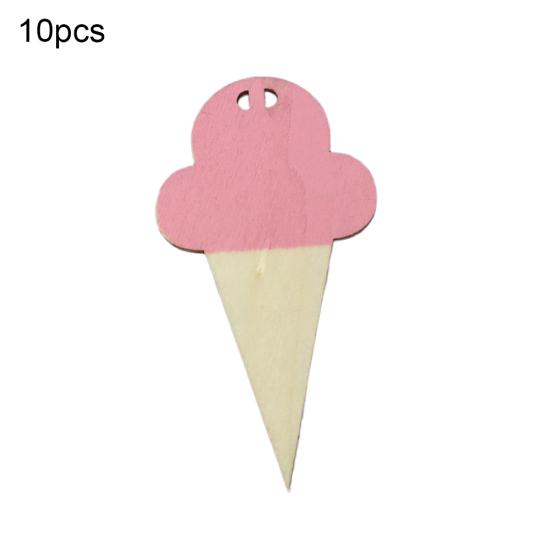 10Pcs Sweet Ice Cream Shape Wooden Hangings Nursery Home Kids Bedroom Wall Decor