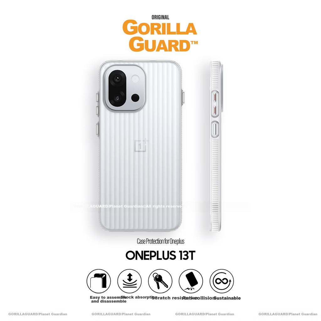 Premium Feel Case for OnePlus 13T, Corrugated Phone Case, Anti-Fingerprint, Ultra-Thin, OnePlus 13T Matte Transparent, Simple Light White