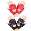 Performance Mittens Five Finger Gloves PU Leather Gloves Cosplay Mittens Ladys Driving Dress