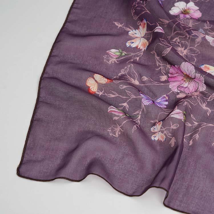 Excellent Voile Scarf Digital Printed Hijab Bwal Voile Scarf Poly Cotton Voile Scarf