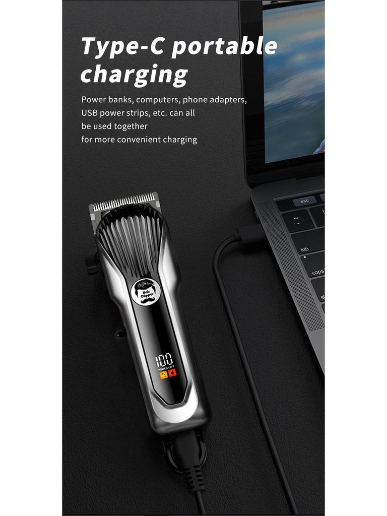 Умная беспроводная машинка для стрижки волос с цифровым дисплеем для салонов