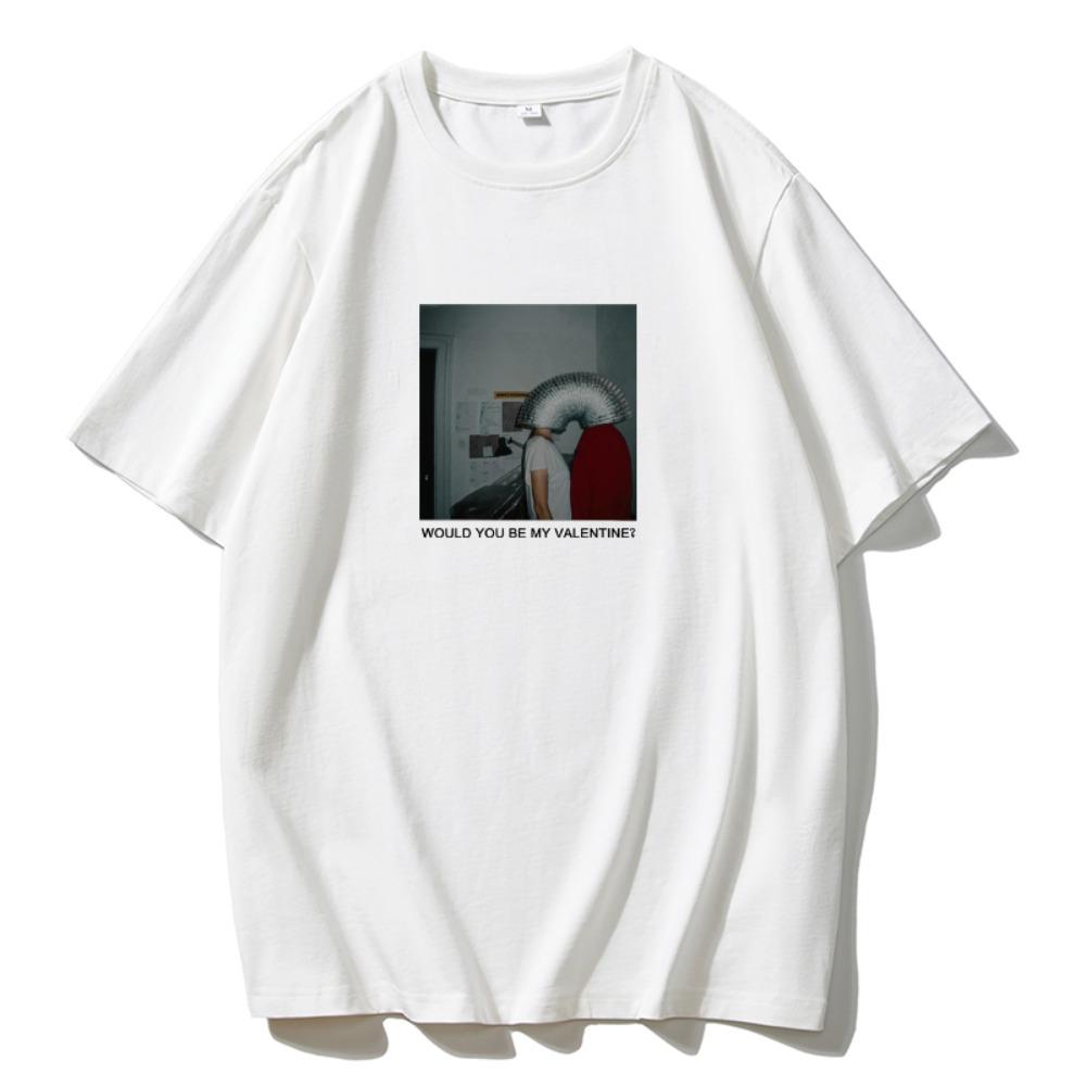 Hirsionsan Cute Picture Graphic Printed T Shirt Women Summer Spring 100% Cotton Short Sleeve Loose Tee Female Oversized Girls Tees Tops