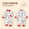 Newborn jumpsuit Spring and Autumn new baby pure cotton long sleeved hoodie baby cartoon printed crawling suit cute hoodie