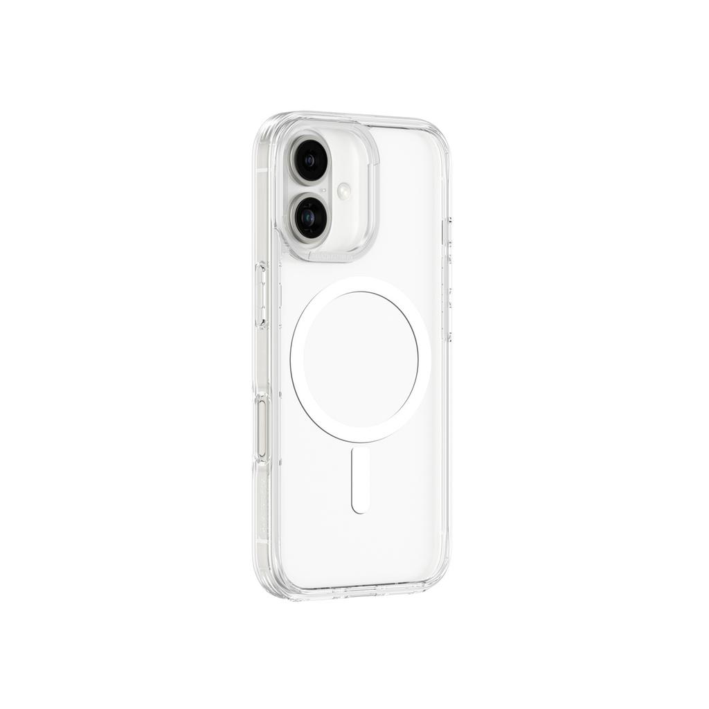 Silicone case with magnetic ring for iPhone 16 - transparent
