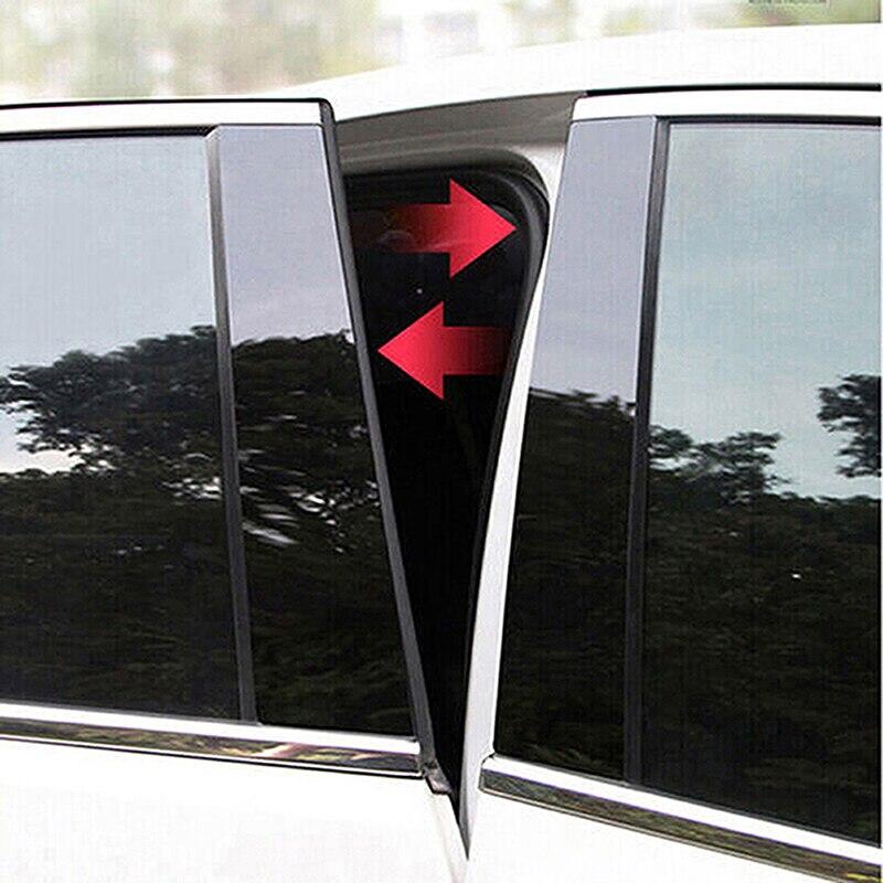 6Pcs Car Door Window Pillar Posts Trim Cover Sticker Exterior Parts for BMW 1 Series E81/E82/E87/E88 Hatchback 2004-2013