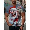 Christmas 3D Santa Claus Print T Shirt for Men Casual Short Sleeve Tee Shirts Fashion O-Neck Top New Year Gift Oversized T-Shirt