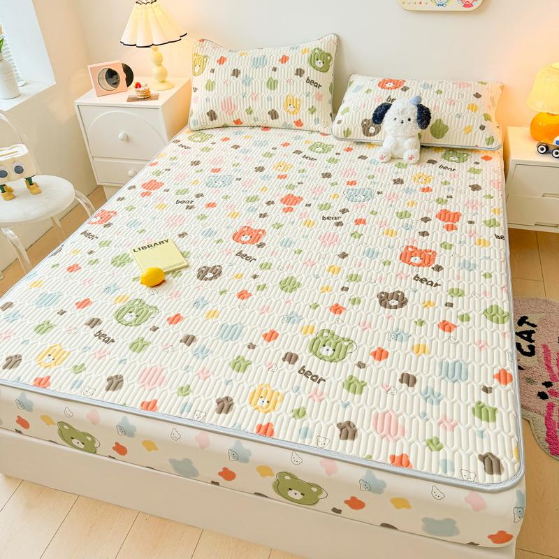 1 шт. латексный толстый стеганый наматрасник, летний дышащий крутой противоскользящий простынь на подкладке, милый чехол на кровать, наволочка в комплект не входит