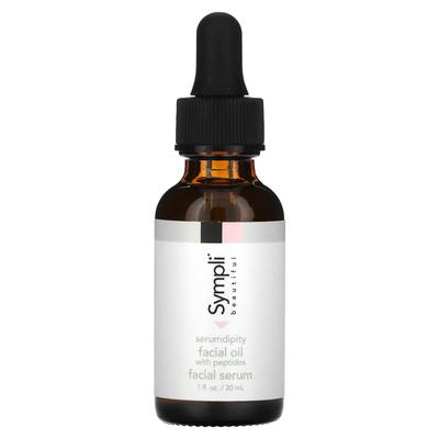 Sympli Beautiful, Serumdipity, антивозрастное масло для лица с пептидами, 1 жидкая унция (30 мл)