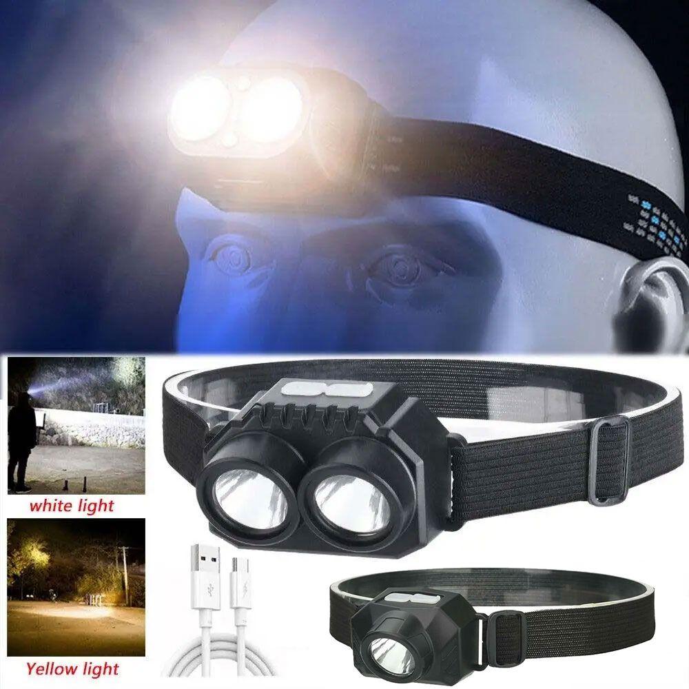 Head-mounted USB Rechargeable Head Light Waterproof Night Fishing Headlight Night Riding