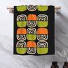 Half Concentric Circle Pattern Black Orange Green and Beig Soft Face Towel Quick Dry Pool Bath Cotton Towels Breathable