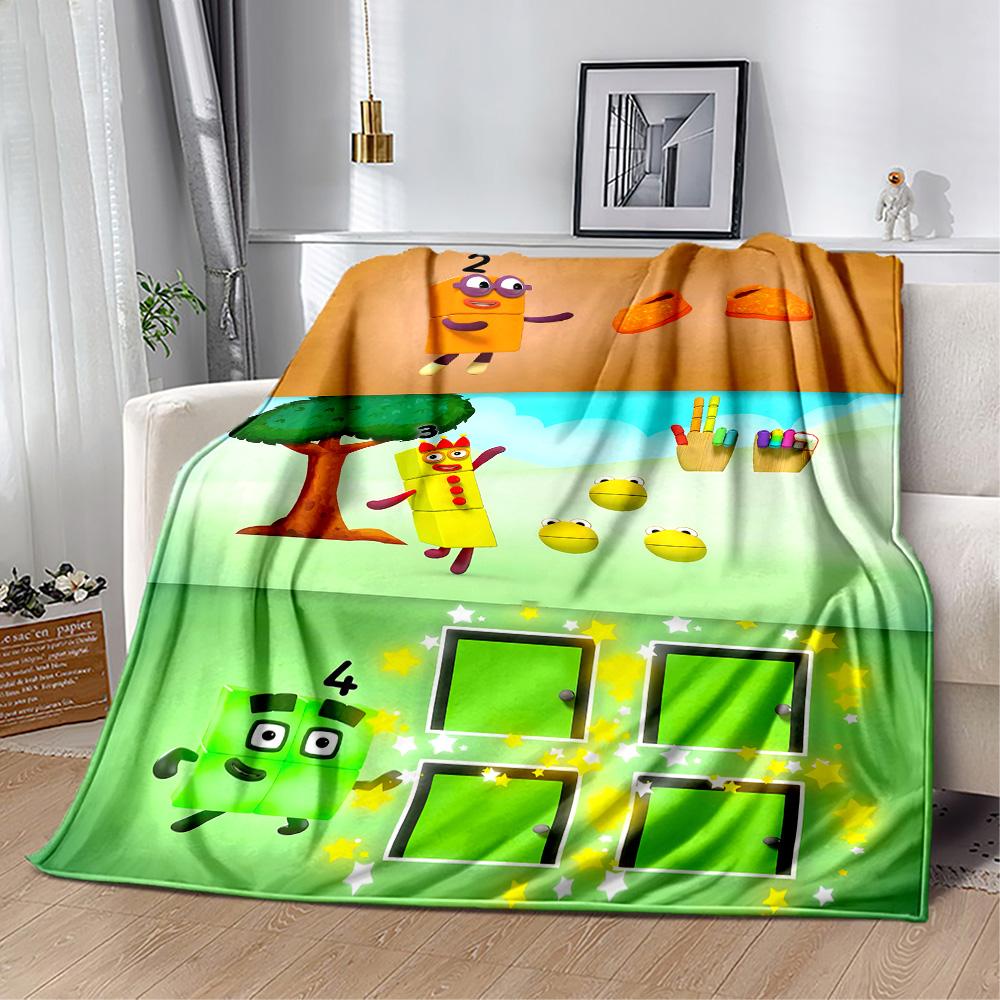 Number Blocks Adventure Flannel Blanket-Soft and Suitable for Sofas,Beds,Offices,Travel,All Seasons,Great Gift for Holidays and Birthdays.
