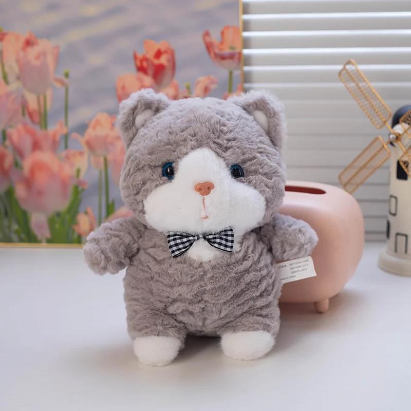 23 см непослушная кошка плюшевая игрушка котенок мягкая кукла белая коричневая кошечка мяукающая милый подарок на день рождения для детей домашний декор