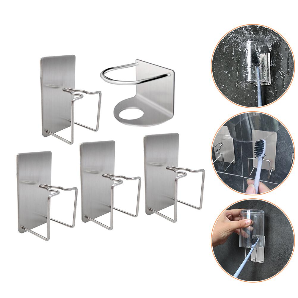 Держатель для зубной щетки и зубной пасты, настенная полка для хранения, органайзер для ванной комнаты, кухонная полка из нержавеющей стали 304, не скапливается вода