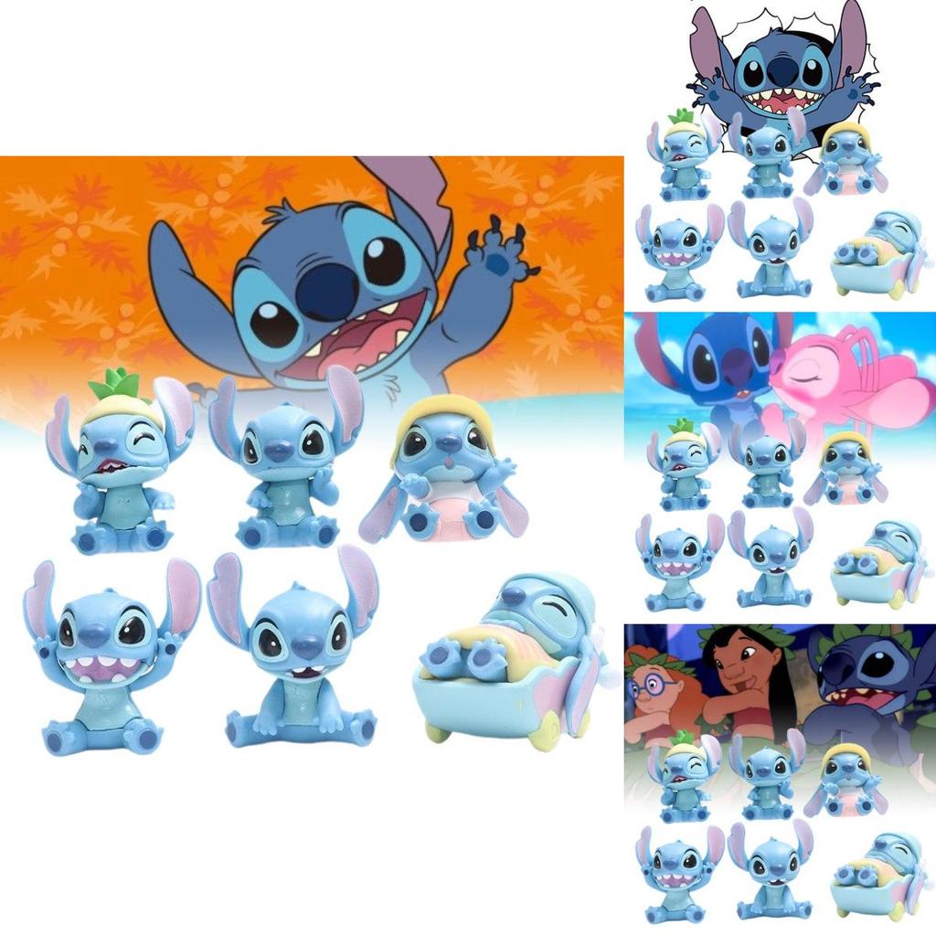 Charming Pvc Stitch Action Figures In Six Different Styles Perfect For Collectors