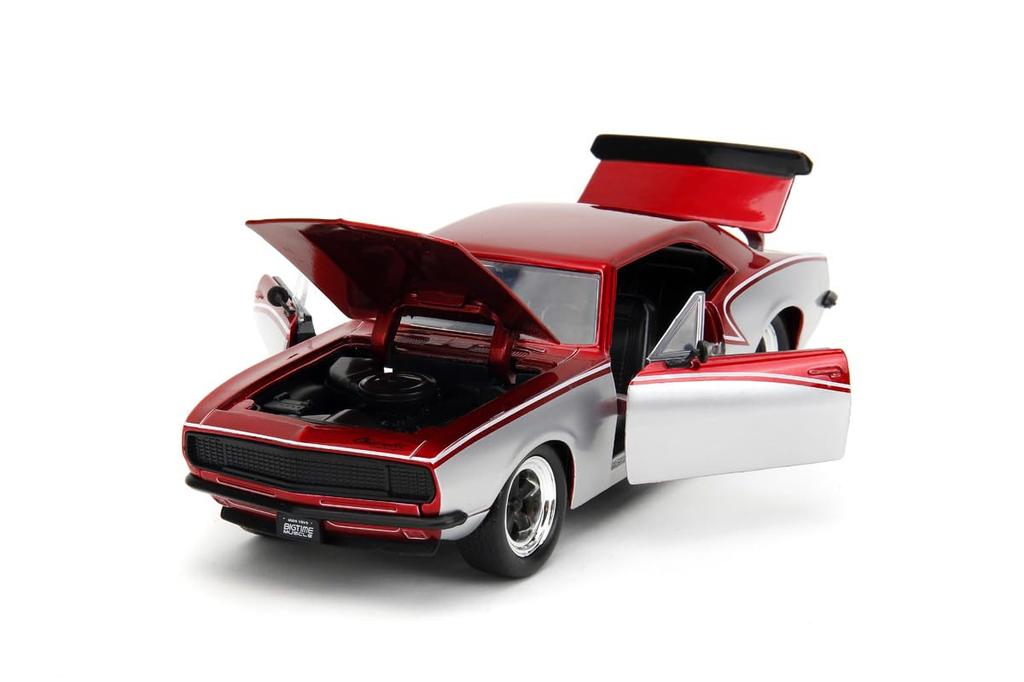 Jada Toys BIGTIME MUSCLE 1/24 Scale 1967 Chevy Camaro Silver/Red Metallic (Finished Product)
