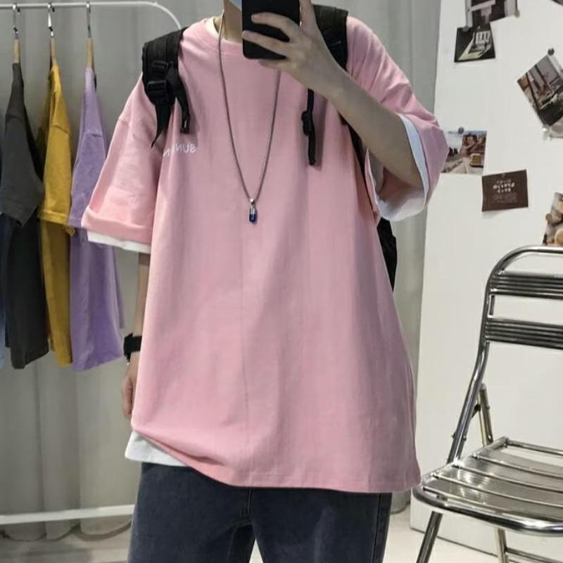 Trendy Oversized American-Style Men's Printed T-Shirt - Short-Sleeve Summer Top