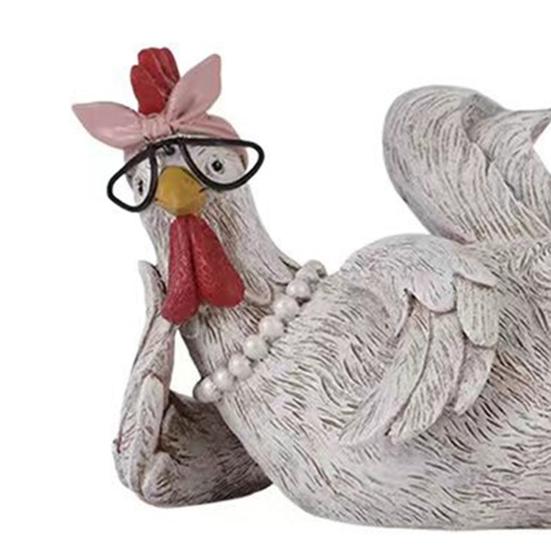 Деревенская фигурка петуха из смолы, состаренная статуэтка курицы, скульптура петуха в стиле фермерского дома