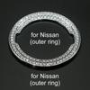 Bling Car Steering Wheel Diamond Emblem Decal Decoration Cover DIY Sticker Car Accessories for NISSAN Maxima,Altima,Sentra,Rogue