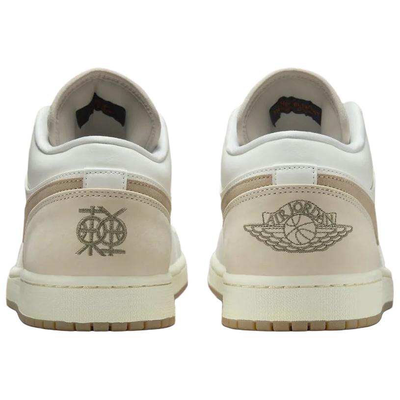 Jordan Air Jordan 1 Anti Slip Wear Resistant Low Top Vintage Basketball Shoes Men's White Brown Jordan IB8855-121