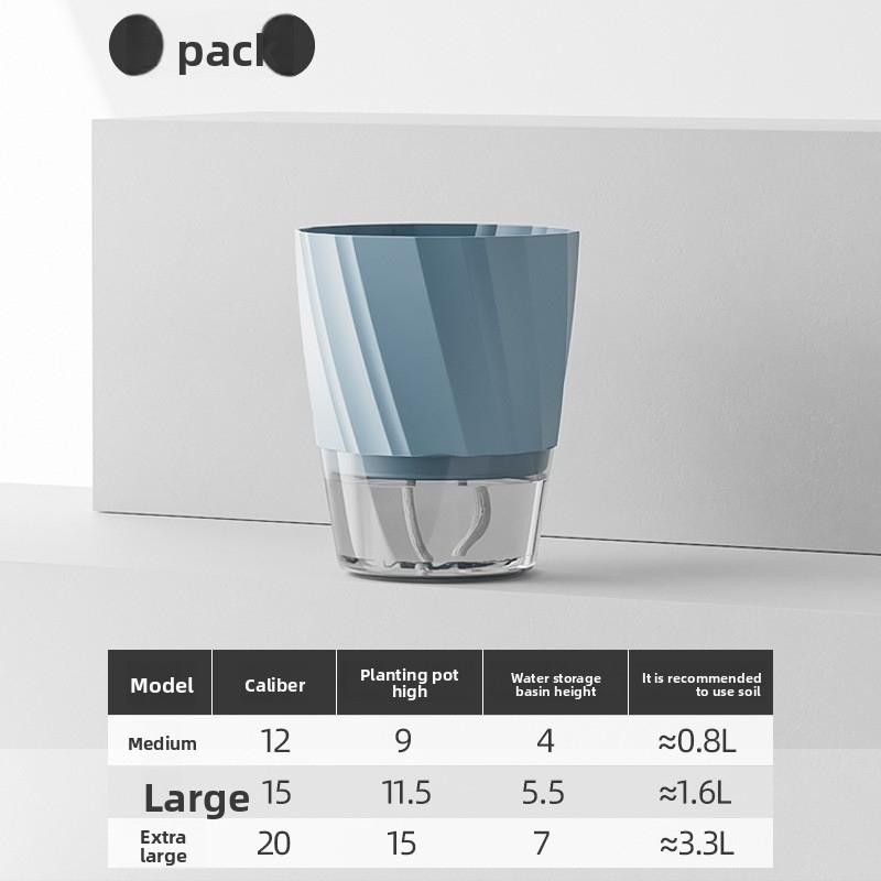 Thickened transparent self-watering green plant pot for home use, suitable for lazy people, high-end indoor green plant vessel