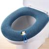 1PC Thickened Soft Warm Zipper Toilet Seat Pad Mat Bathroom Washable Padded Covers