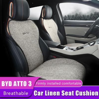 Чехол на автомобильное сиденье для BYD Atto 3 Yuan Plus, льняная дышащая подушка для передних и задних сидений, четыре сезона, универсальный авто