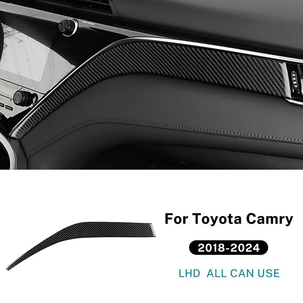 Carbon Fiber Dashboard Trim for Toyota Camry 2018-2024 LHD RHD - Passenger Side Instrument Panel Accessory