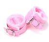 HuaHuiYuanSM Handcuffs Restraint Cuffs Restraint Cosplay SM Toy Goods Fluffy PU Leather Handcuffs Pink (Pink)