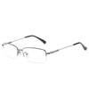 Полуободковые квадратные очки для близорукости с защитой от синего света, готовые, женские, мужские, металлические, студенческие, по рецепту, от 0 до -6.0