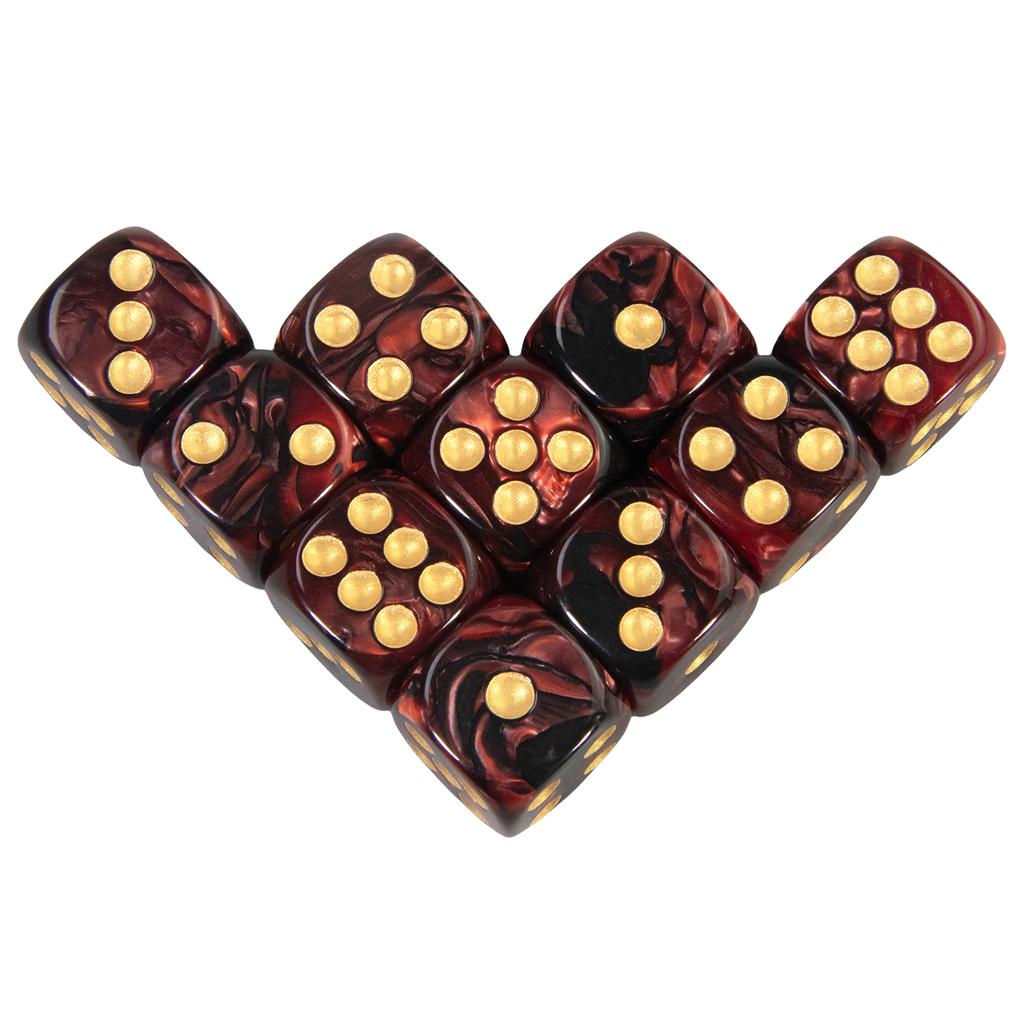 10Pcs Polyhedral Dices Set 6 Sided D6 16mm for DND Props Games Party Accessaries Mixed Color Dices