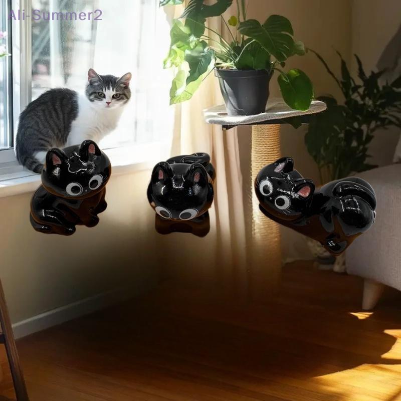 {MX} 1/6 шт. Мультяшные Миниатюрные Фигурки Черной Кошки Милые Котята Настольный Декор Смоляные Украшения DIY Микро Ландшафт Домашний Декор