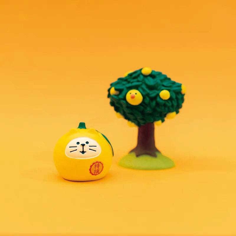 Японский стиль маленькая желтая утка грейпфрут кошка zakka лимонная мода игра декоративный подарок INS середины осени смола ручная работа маленький орнамент