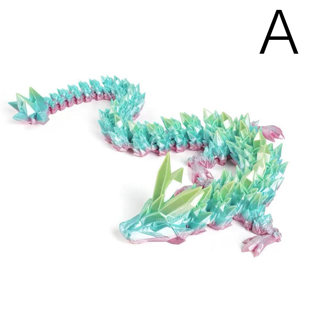 3D Printed Crystal Dragon Articulated Dragon Fidget Toy Cherry Blossom Dragon Home Office Decor Birthday Gift For Boys