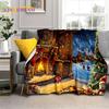 2025 Merry Christmas Tree Santa Claus,New Year Fairy Tale Gift Soft Plush Blanket,Flannel Throw Blanket for Living Room Bed Sofa