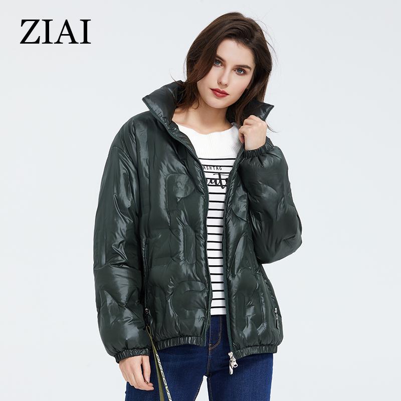 ziai Женское хлопковое пальто, короткое осеннее теплое водонепроницаемое модное зимнее пальто с воротником-стойкой, женская верхняя одежда