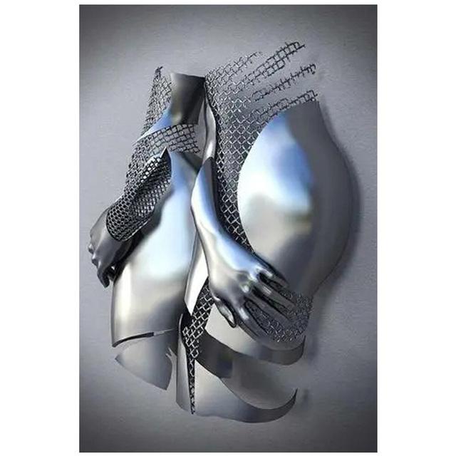 Современная металлическая фигурка, статуя, переплетение души, художественная роспись на холсте, абстрактная романтическая печать плакатов, настенная картина, декор комнаты, без рамки