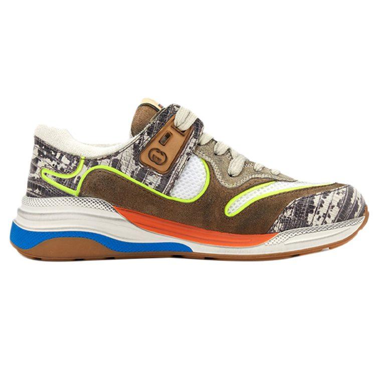 GUCCI Ultrapace Leather Low top Casual Shoes Women's Brown Yellow 592348 1LH20 9575