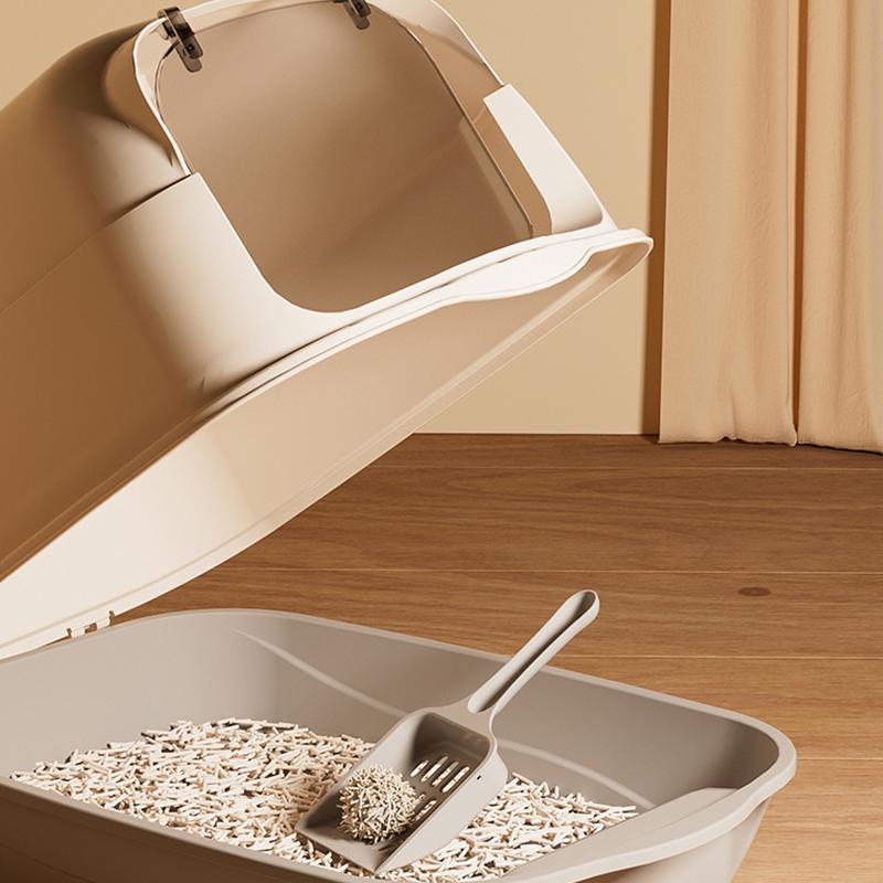 Large Pp Cat Litter Box Fully Enclosed Odor Control Cat Toilet Easy-To-Clean Litter Pan Anti-Tracking Pet Supplies