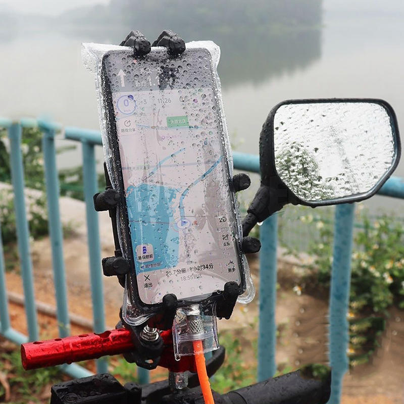 5 шт. Сумки для телефона для велоспорта на открытом воздухе, крепление для велосипеда, водонепроницаемые прозрачные чехлы для защиты сенсорного экрана мобильного телефона