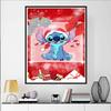 Disney Diamond Painting Lilo  Stitch Christmas Theme Romantic Artwork Diamond Mosaic Cross Stitch Diamond Inlaid Room Decoration Gift