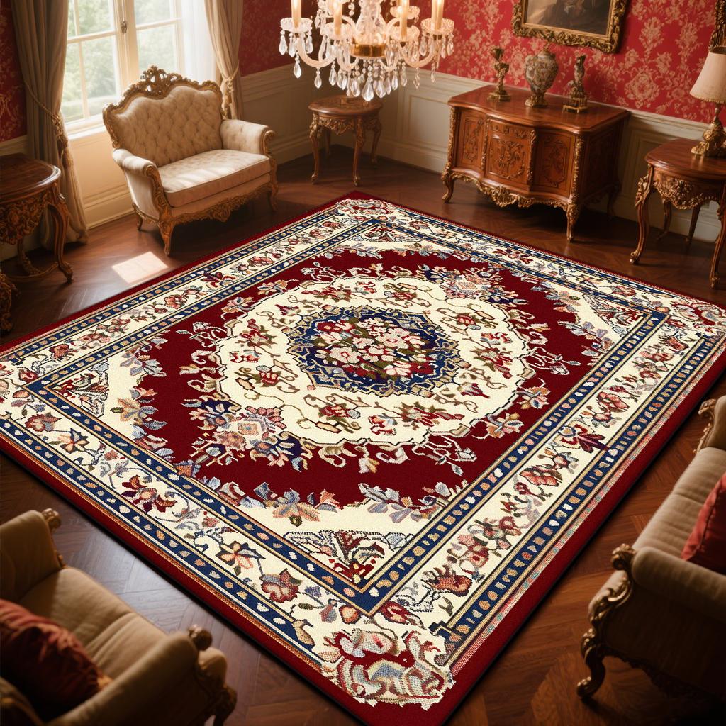 Persian Luxury Red Carpet Living Room Large Size Rug Non-slip Coffee Tables Mat Home Decoration Bedroom Lounge Rug 200x300cm