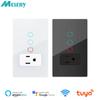 Melery US Plug Wall Socket Wifi Smart Tuya Light Switch Mexico Outlet Touch Intelligent Glass Panel Remote by Alexa Google Home