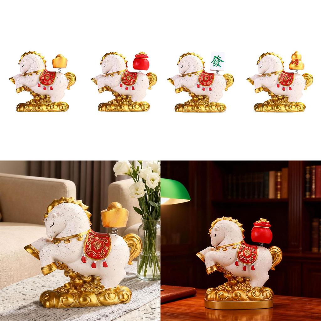 Фигурка лошади Китайский фэншуй Смола Подарок на новоселье Настольное украшение Скульптура животного