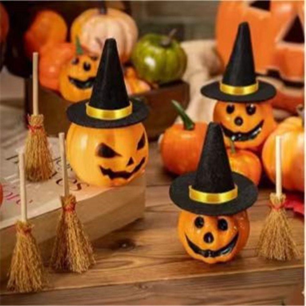 4PCS Party Supplies Mini Felt Witch Hat Wine Bottle Hats Small Hats Halloween Decoration