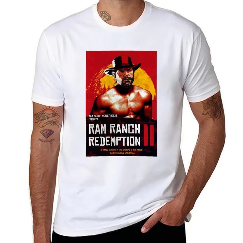 2025 new Ram Ranch Really Rocks TShirt oversized boys animal print summer tops black t shirts for men Highquality comfort