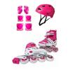 Набор 3 в 1 с регулируемым колесом с подсветкой цвета фуксии для девочек и детей, качественный шлем и наколенники